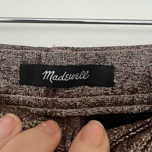 Madewell Emmett Wide-Leg Crop Pants in Metallic - Picture 7 of 9